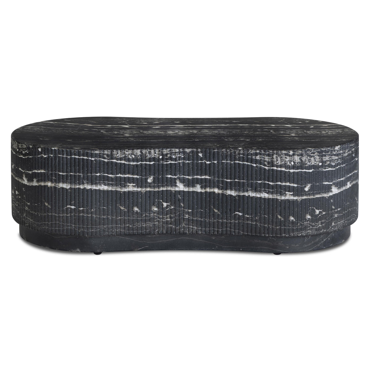 TOV Furniture Hades Black Faux Marble Concrete Indoor/Outdoor Coffee Table