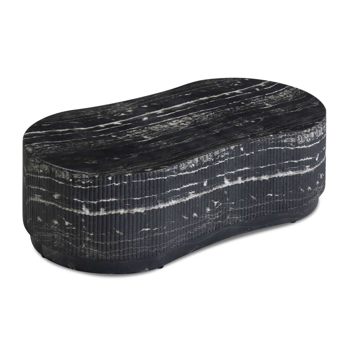 TOV Furniture Hades Black Faux Marble Concrete Indoor/Outdoor Coffee Table