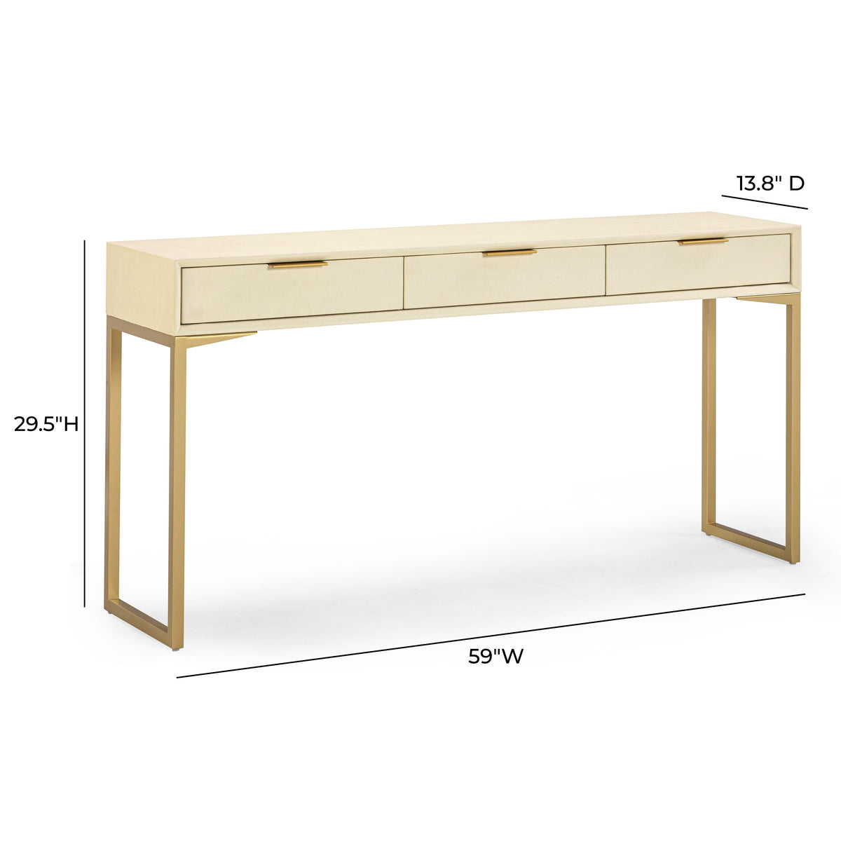 TOV Furniture Pesce Faux Shagreen 3-Drawer Console Table