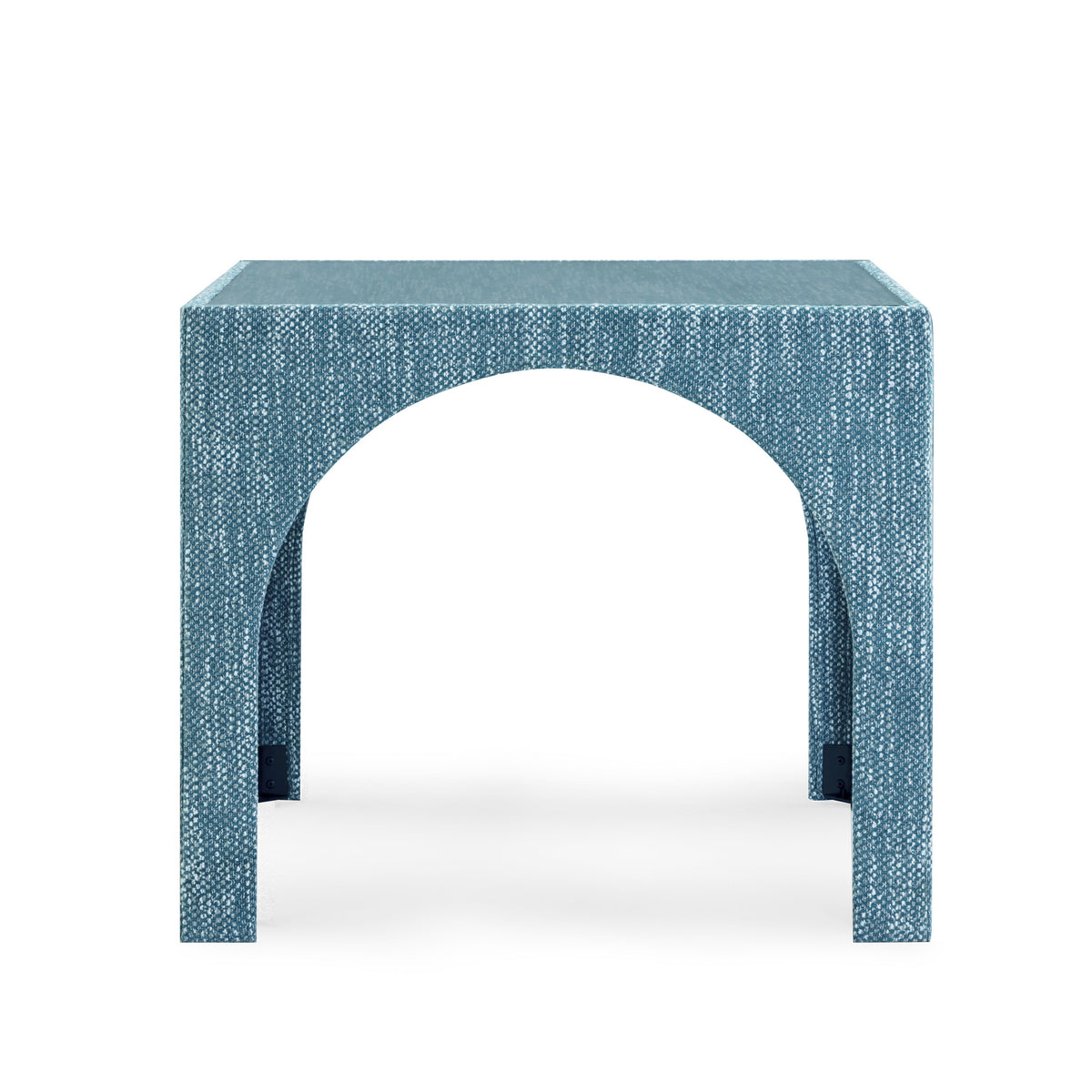 TOV Furniture Tomlin 35" Square Mahjong Table in teal chenille with glass top, primary view