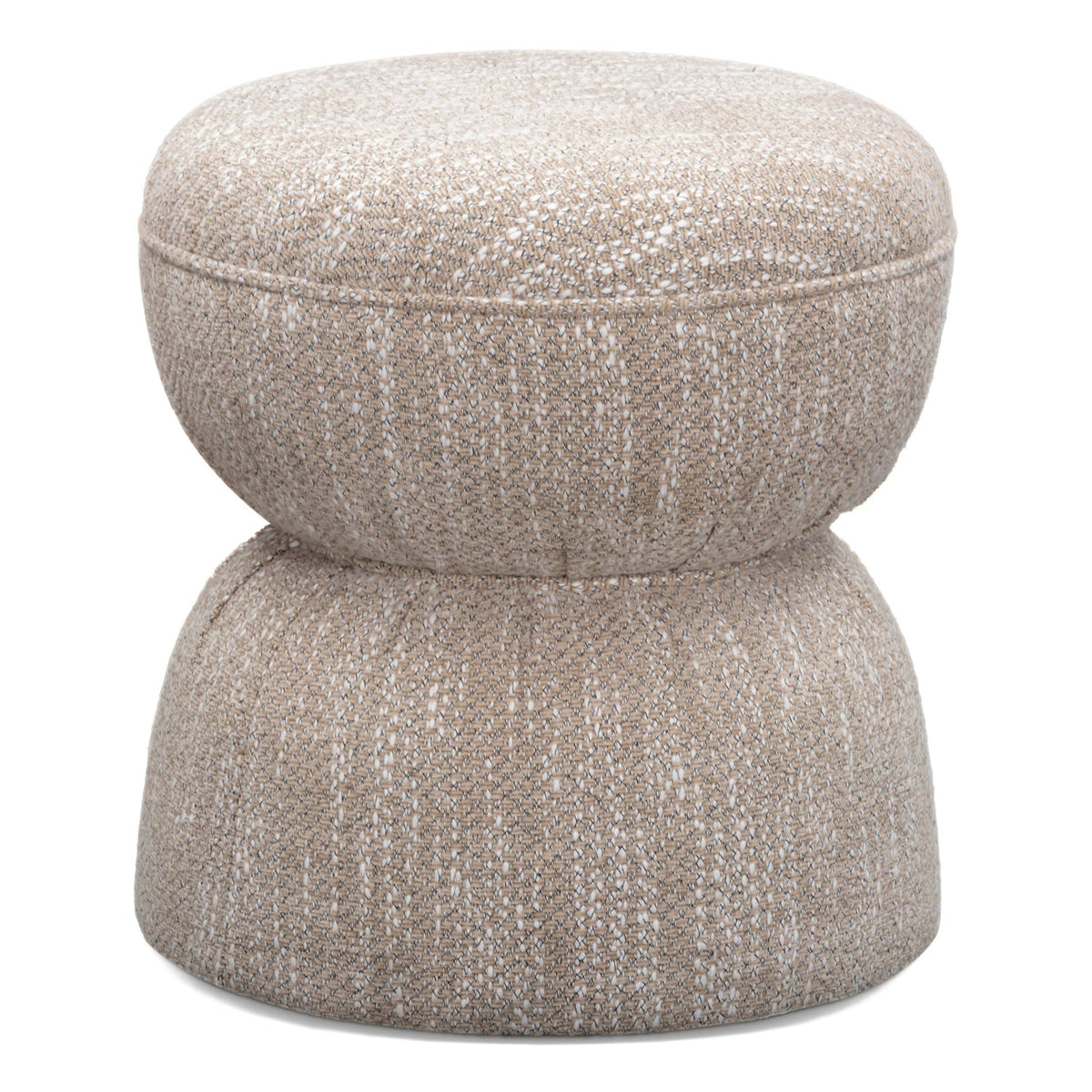 TOV Furniture Tomlin Ruched Performance Game Ottoman in beige ruched chenille, primary product view