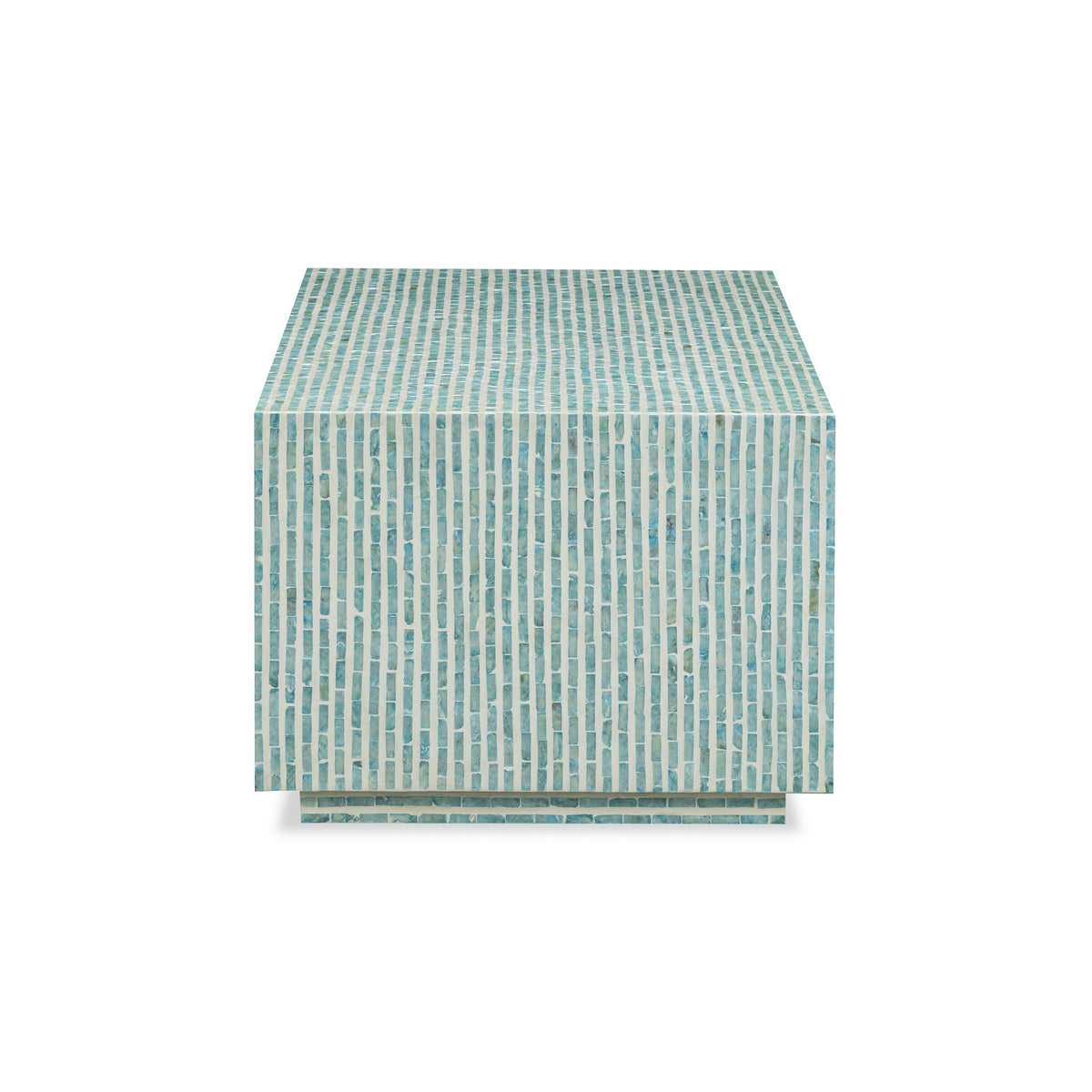 TOV Furniture Earl Light Blue Shell Rectangular Coffee Table