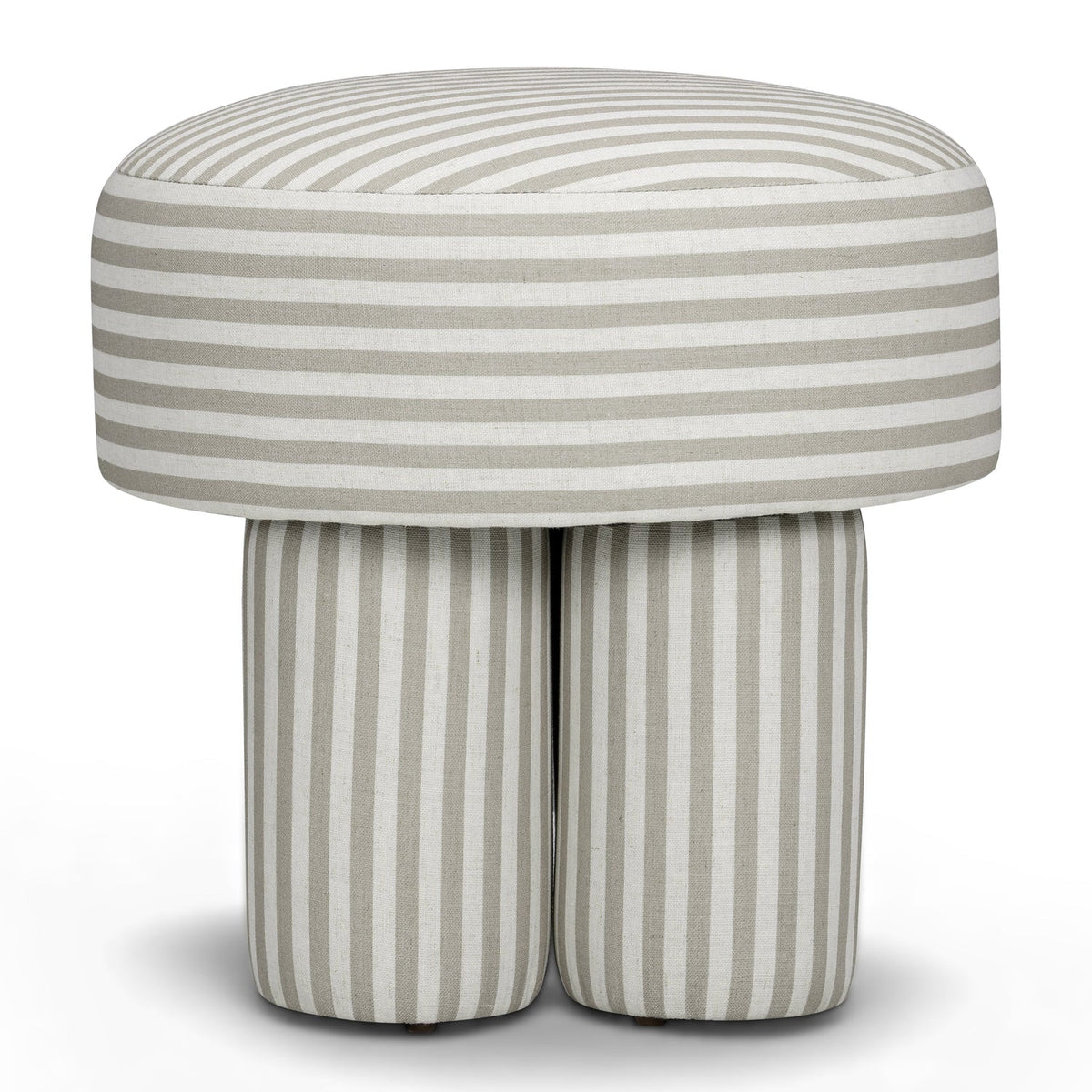TOV Furniture Masha Khaki Striped Performance Linen Accent Stool