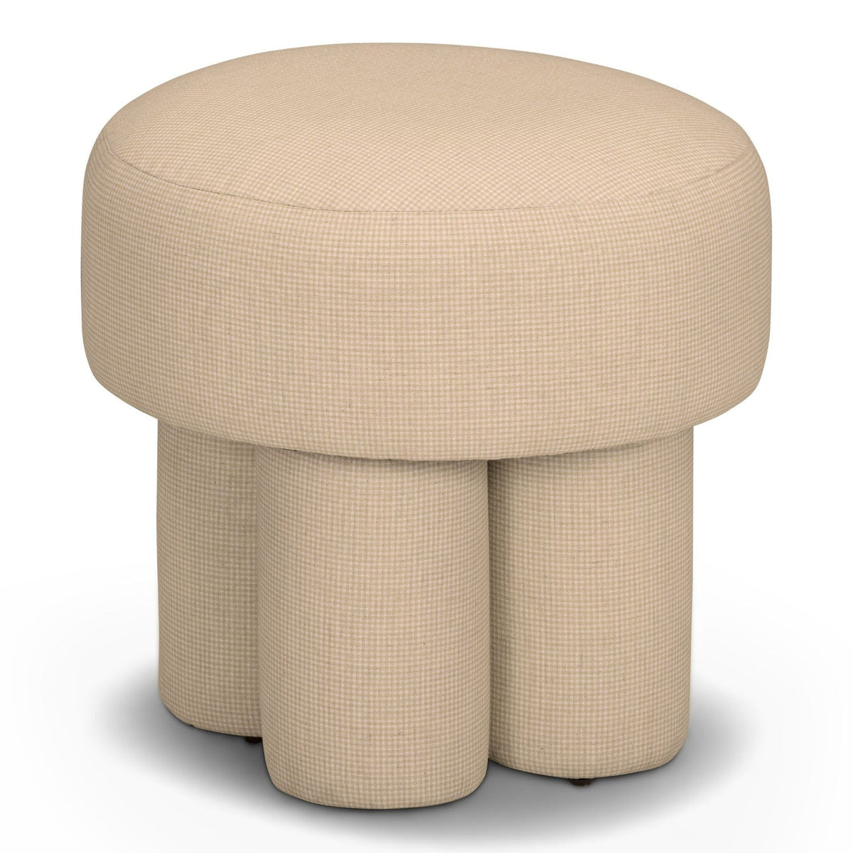 TOV Furniture Masha Yellow Gingham Performance Linen Accent Stool in yellow gingham performance linen, primary product view
