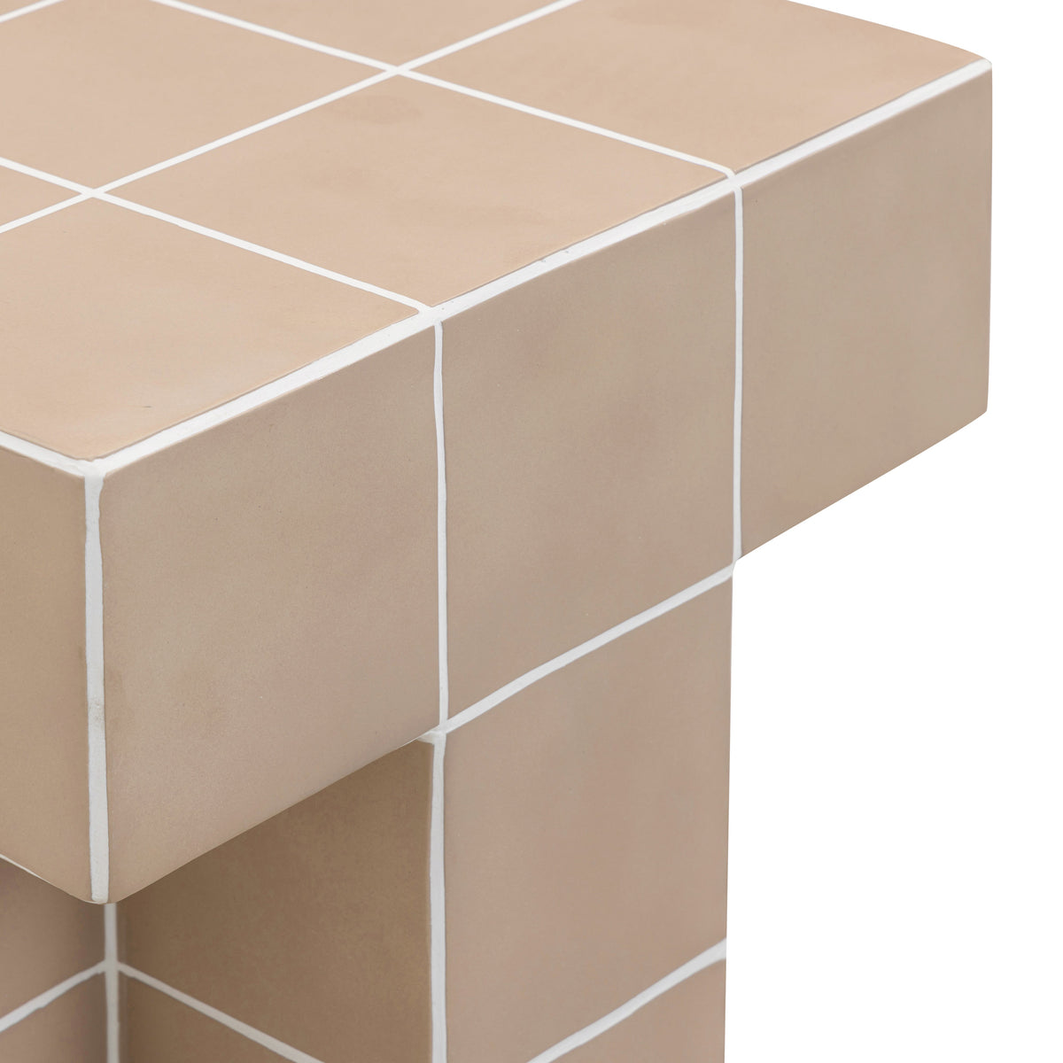 TOV Furniture Alma Tile Taupe Concrete Indoor/Outdoor Side Table