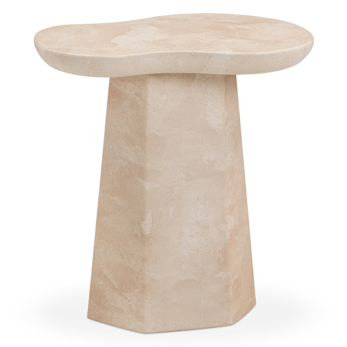 TOV Furniture Zaya Rose Faux Marble Concrete Indoor/Outdoor Side Table