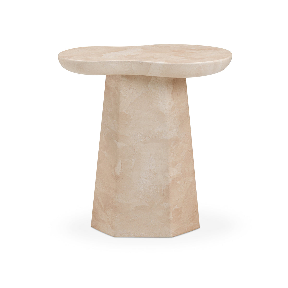 TOV Furniture Zaya Rose Faux Marble Indoor/Outdoor Concrete Side Table in rose faux marble concrete, primary product view