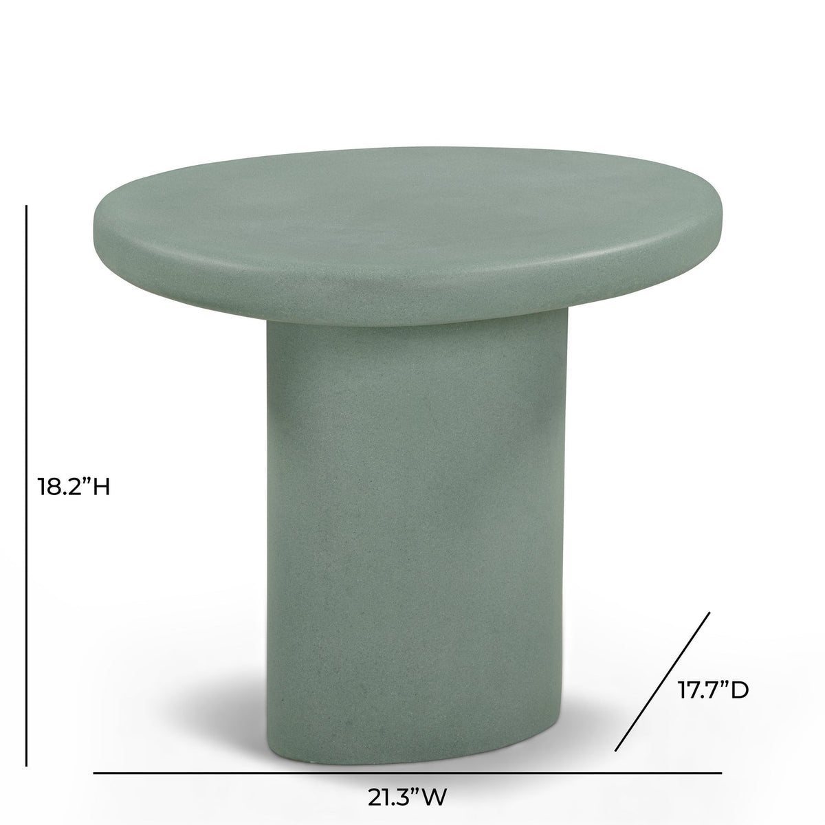 TOV Furniture Jade Green Concrete Indoor/Outdoor Side Table