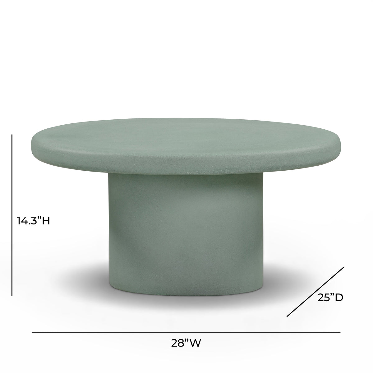 TOV Furniture Jade Green Concrete Indoor/Outdoor Coffee Table