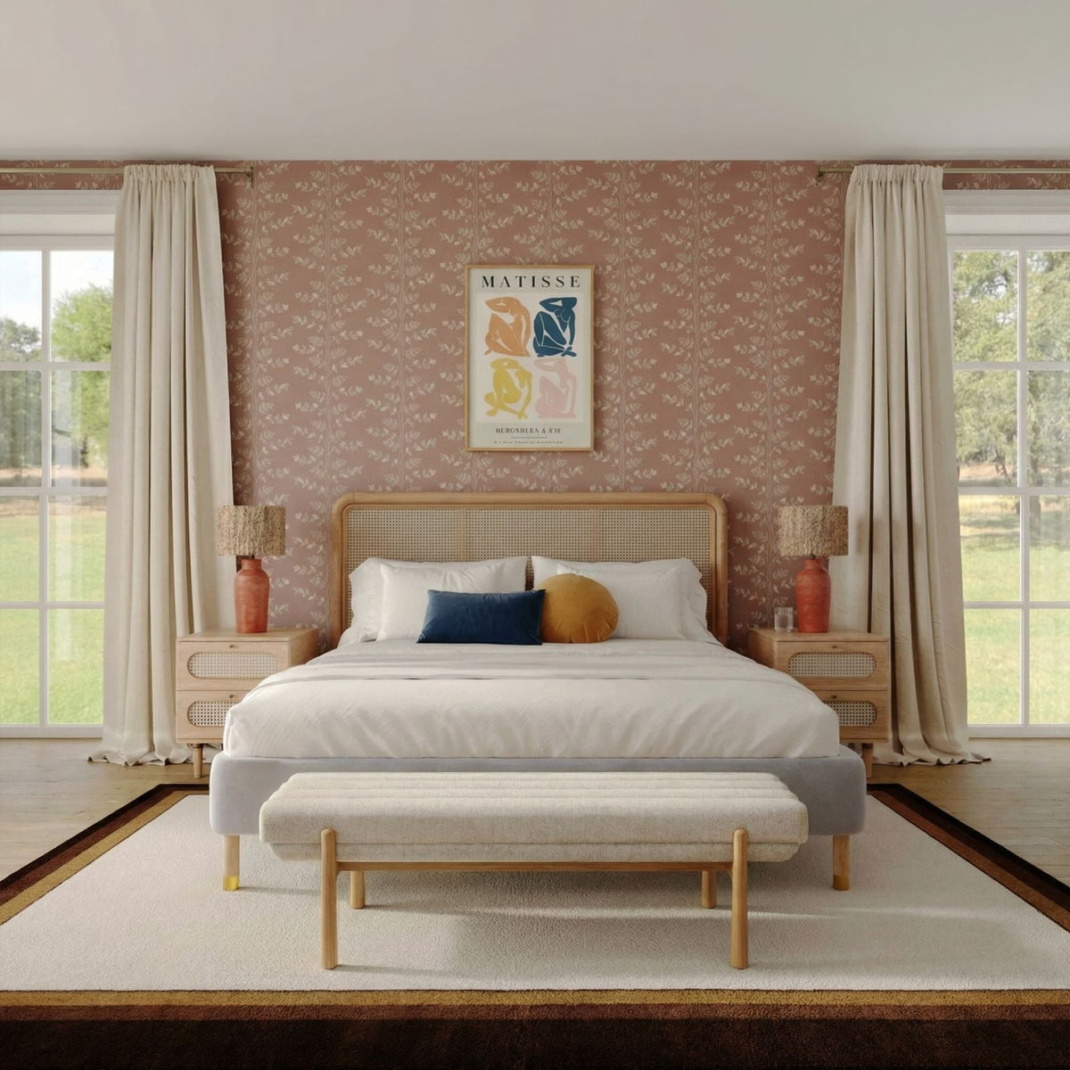 TOV Furniture Julianna Cream Textured Performance Bench