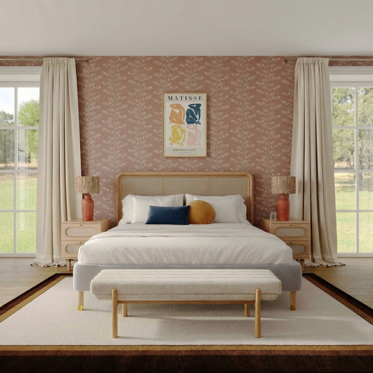 TOV Furniture Julianna Cream Textured Performance Bench