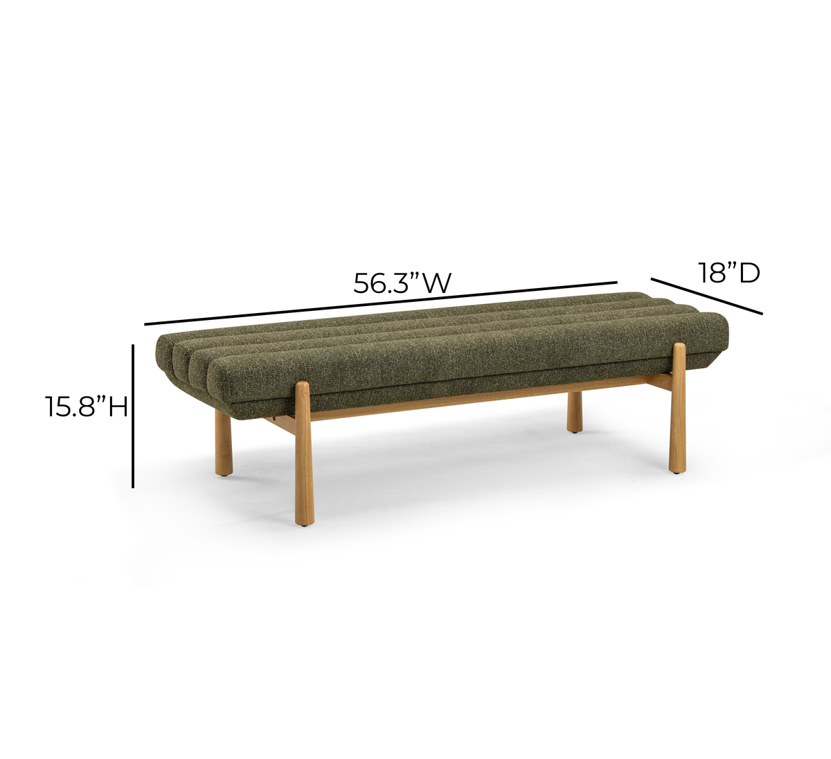 TOV Furniture Julianna Green Textured Performance Bench