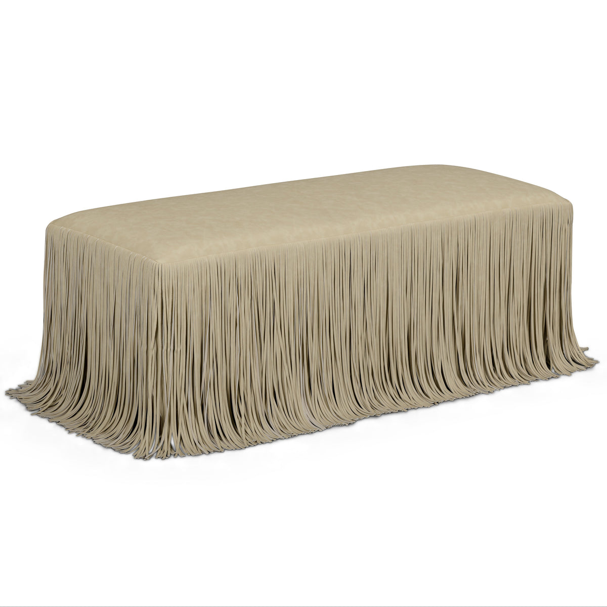 TOV Furniture Shag Me Tan Performance Vegan Leather Bench