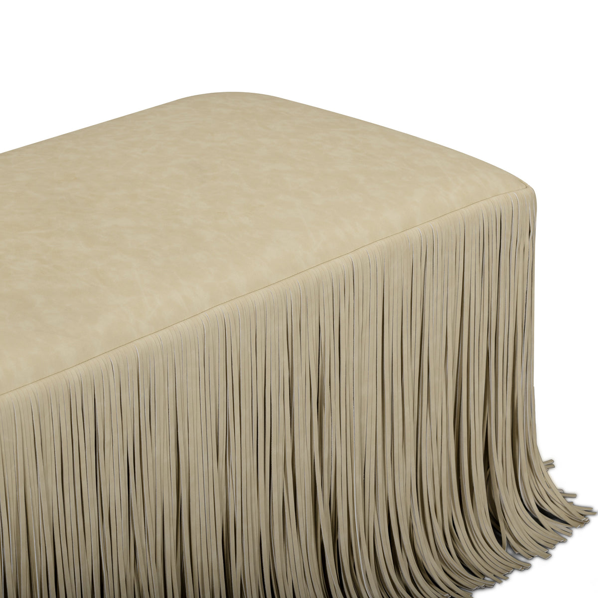TOV Furniture Shag Me Tan Performance Vegan Leather Bench
