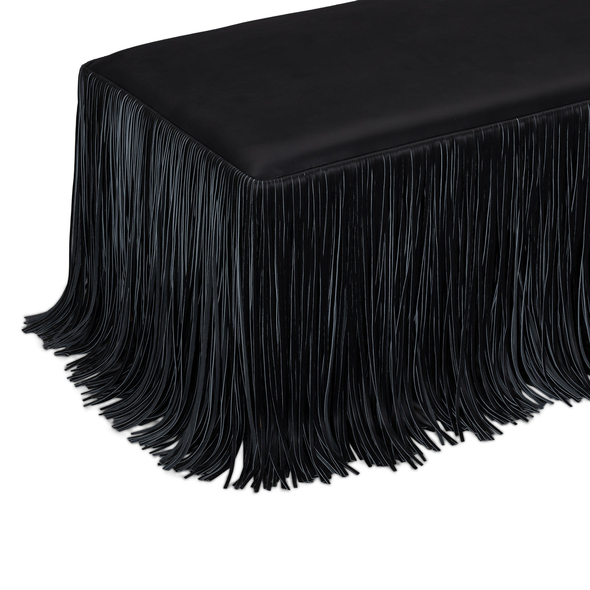 TOV Furniture Shag Me Black Performance Vegan Leather Bench