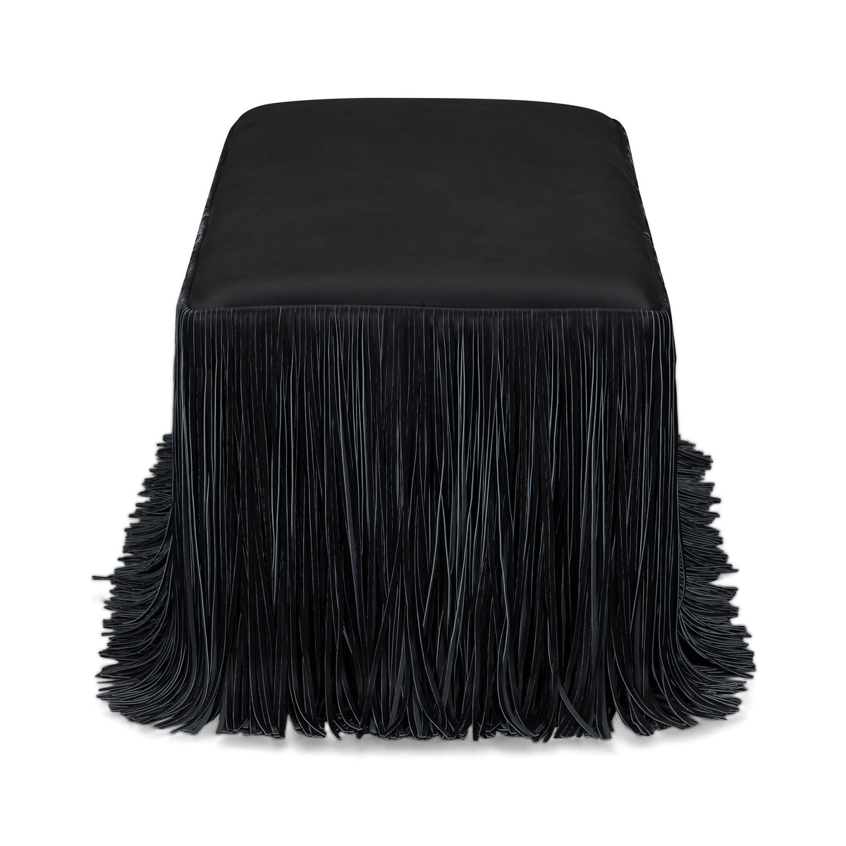 TOV Furniture Shag Me Black Performance Vegan Leather Bench