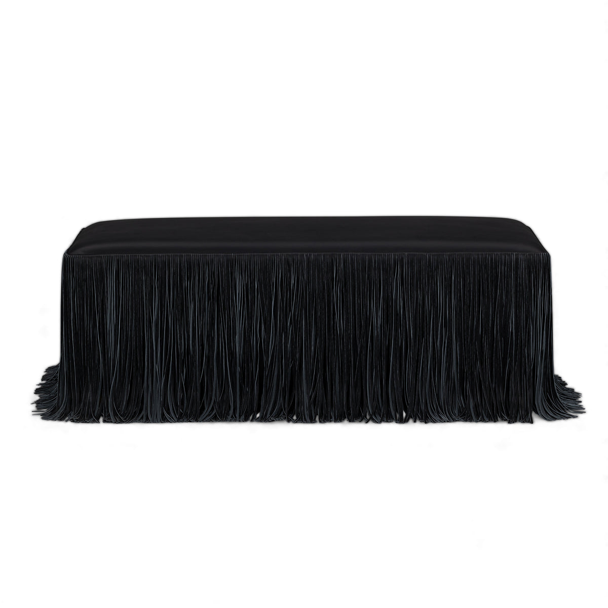 TOV Furniture Shag Me 50" Performance Vegan Leather Bench in black vegan leather, primary product view