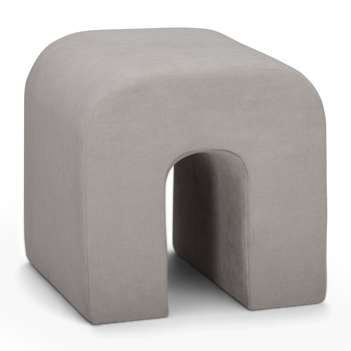 TOV Furniture Desi Taupe Performance Velvet Ottoman in taupe performance velvet, primary product view