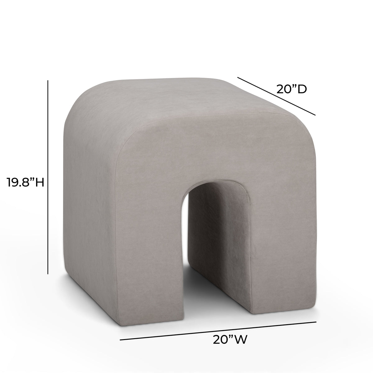 TOV Furniture Desi Taupe Performance Velvet Ottoman