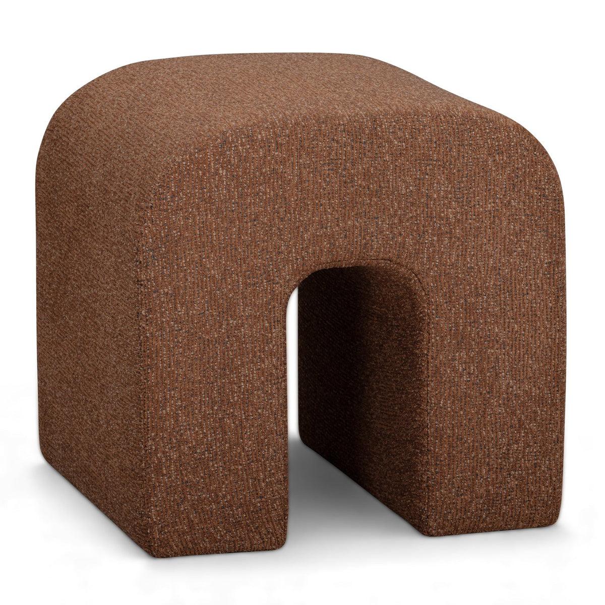 TOV Furniture Desi Red Woven Performance Ottoman in red woven performance fabric, primary product view