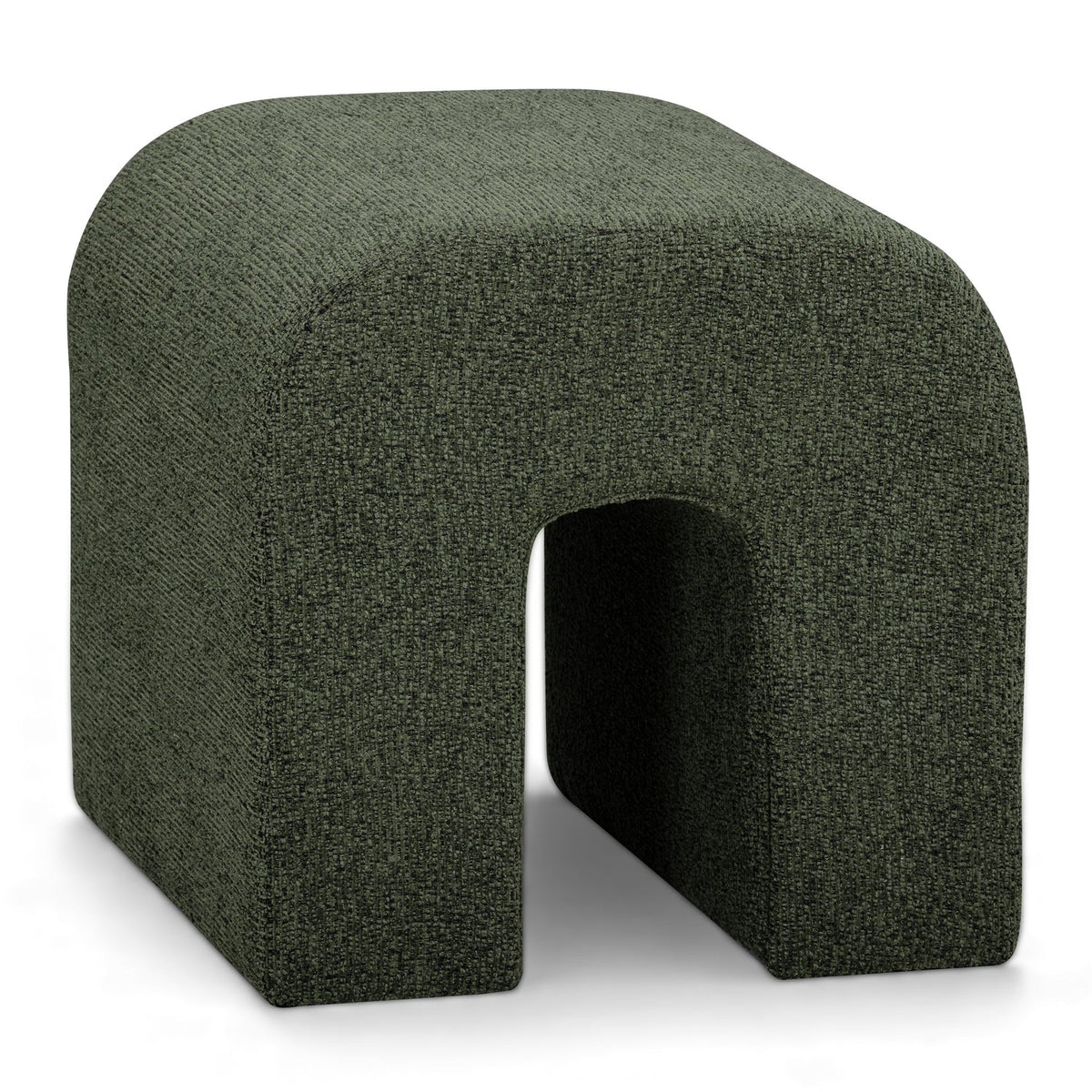 TOV Furniture Desi Green Woven Performance Ottoman in green woven performance fabric, primary product view