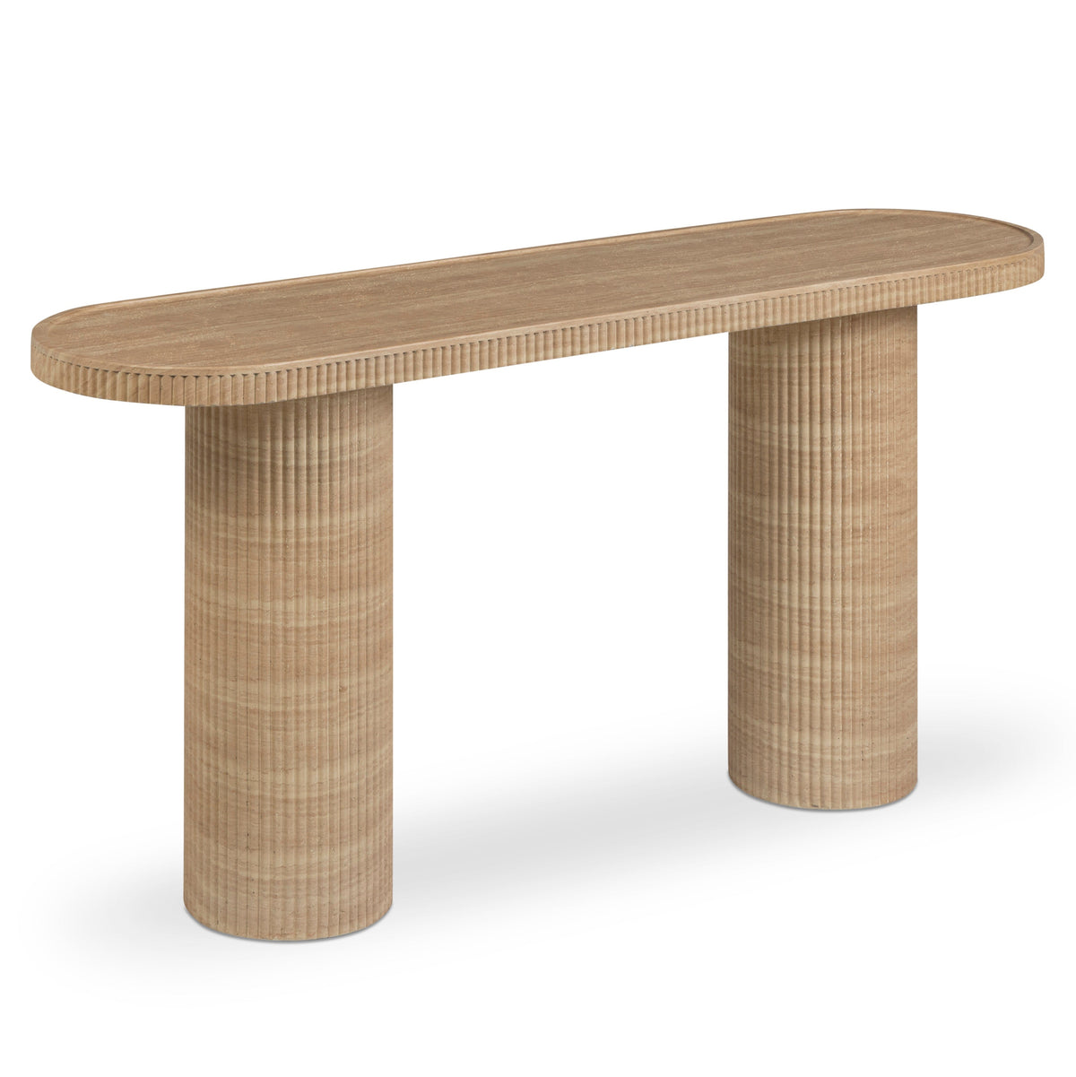 TOV Furniture Darcy Travertine Concrete Indoor/Outdoor Console Table in Travertine Concrete, primary product view