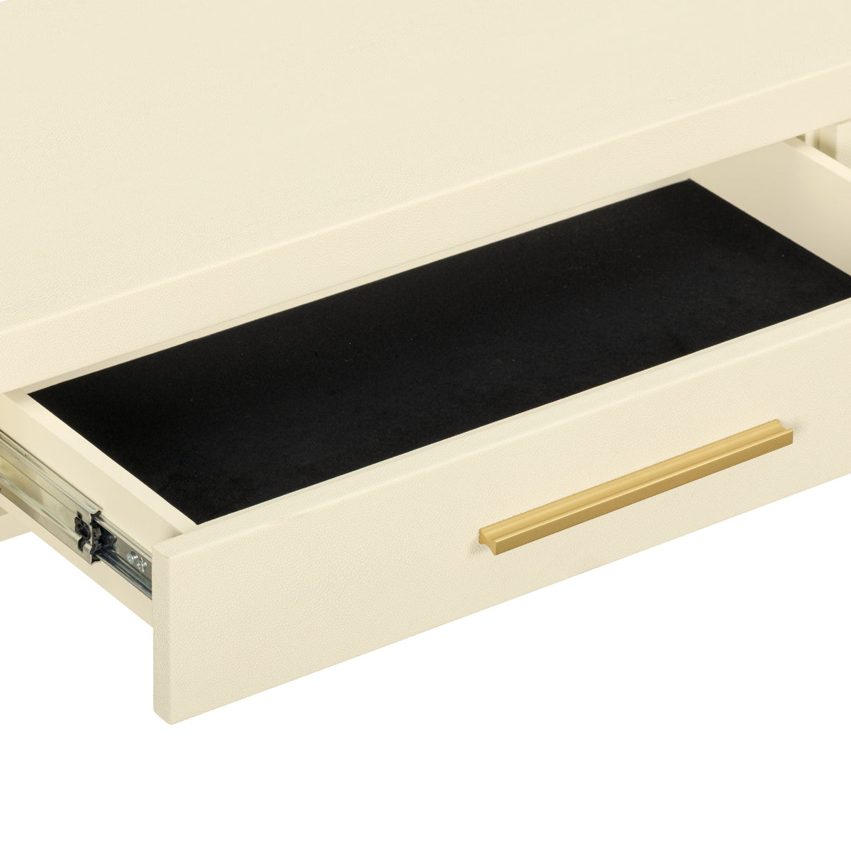 TOV Furniture Dani Cream Faux Shagreen 2-Drawer Console Table