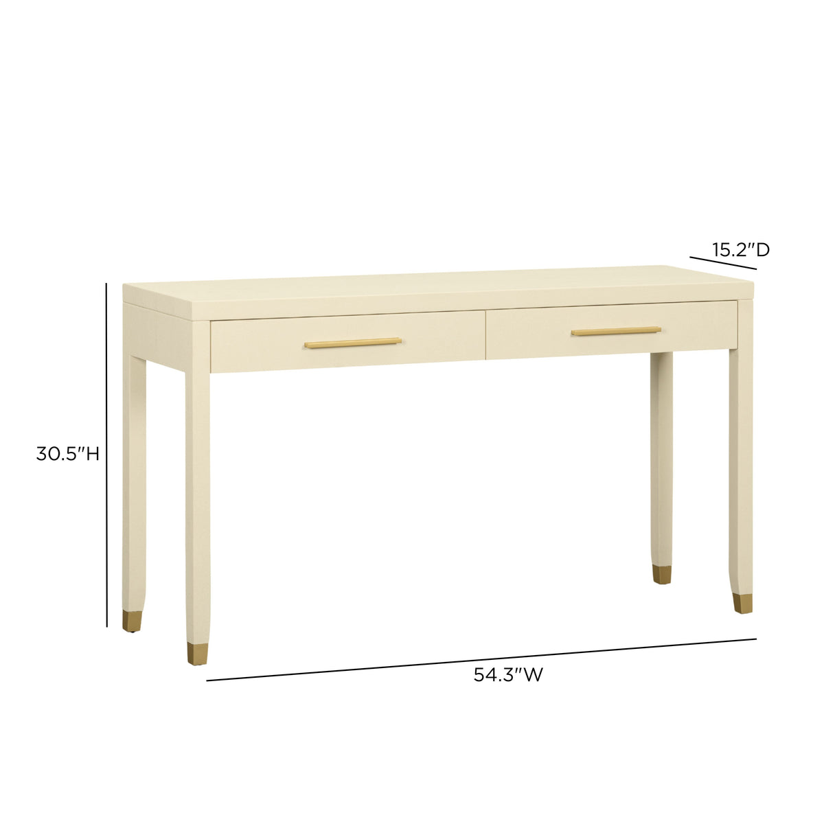TOV Furniture Dani Cream Faux Shagreen 2-Drawer Console Table