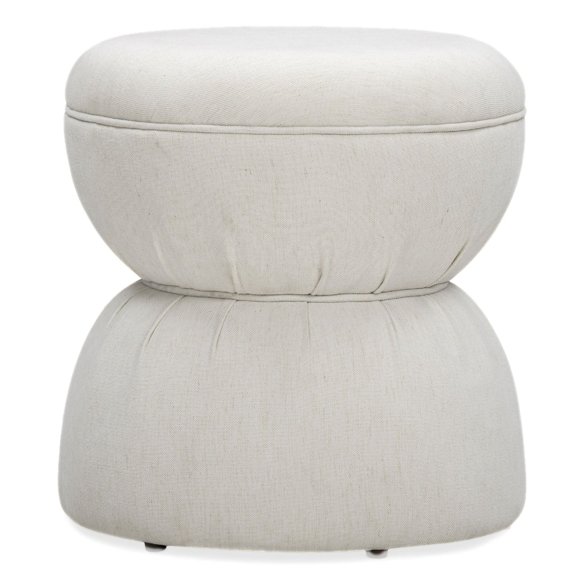 TOV Furniture Tomlin Ruched Performance Game Ottoman in cream ruched chenille, primary product view