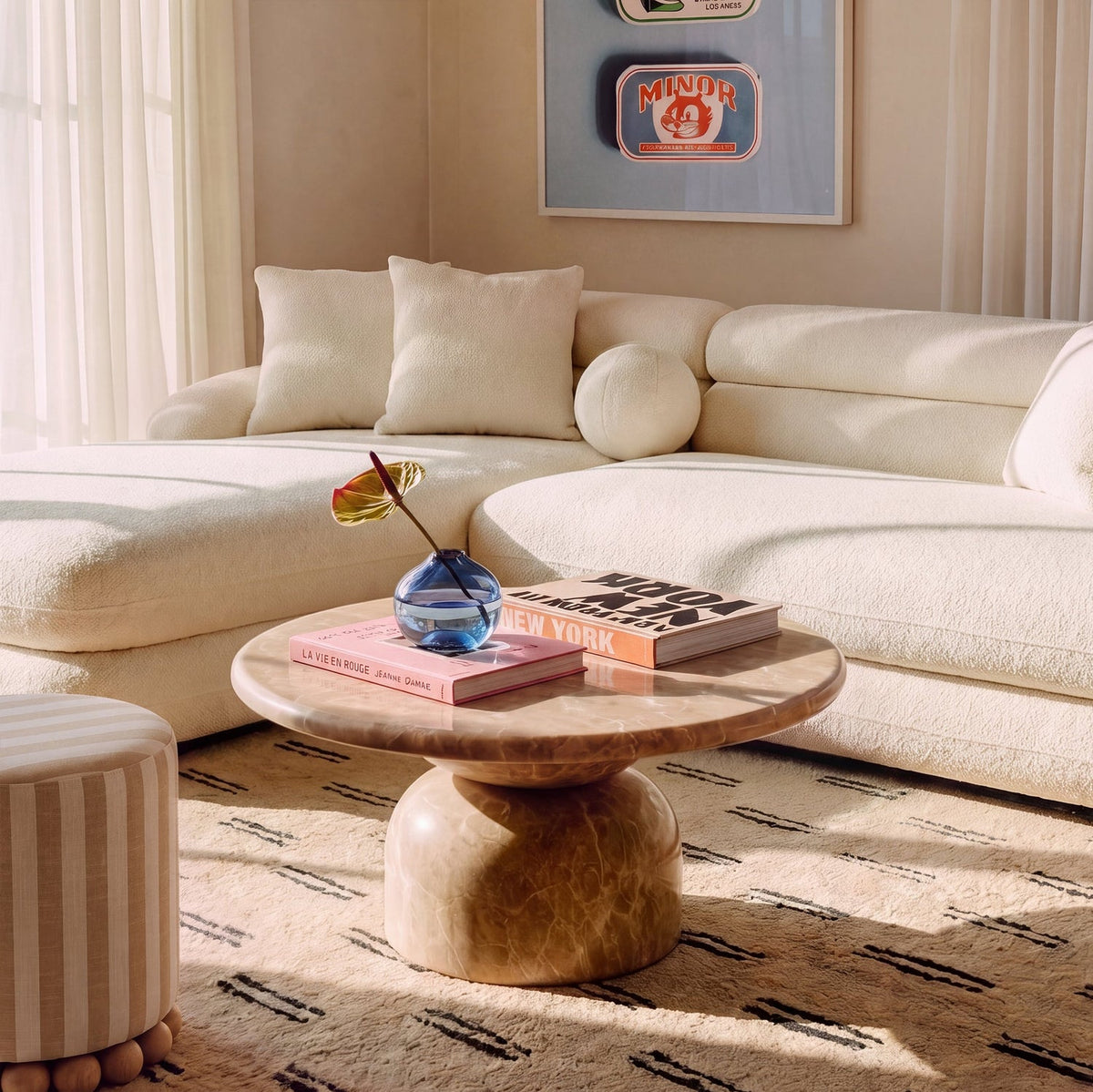 TOV Furniture Cynthia Light Concrete Indoor/Outdoor Coffee Table