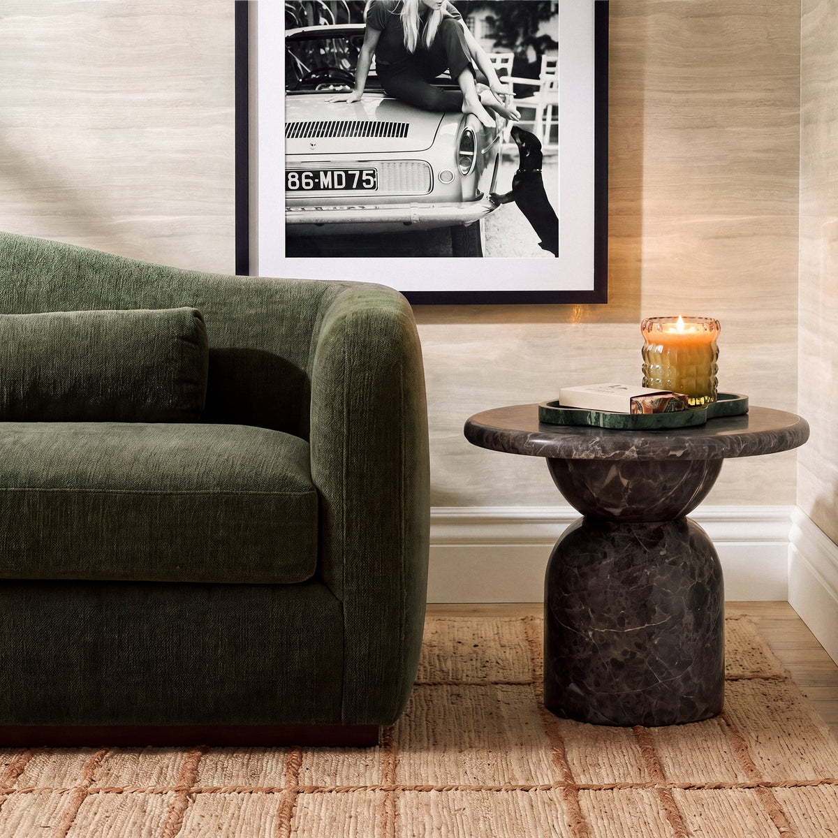 TOV Furniture Cynthia Dark Concrete Indoor/Outdoor Side Table