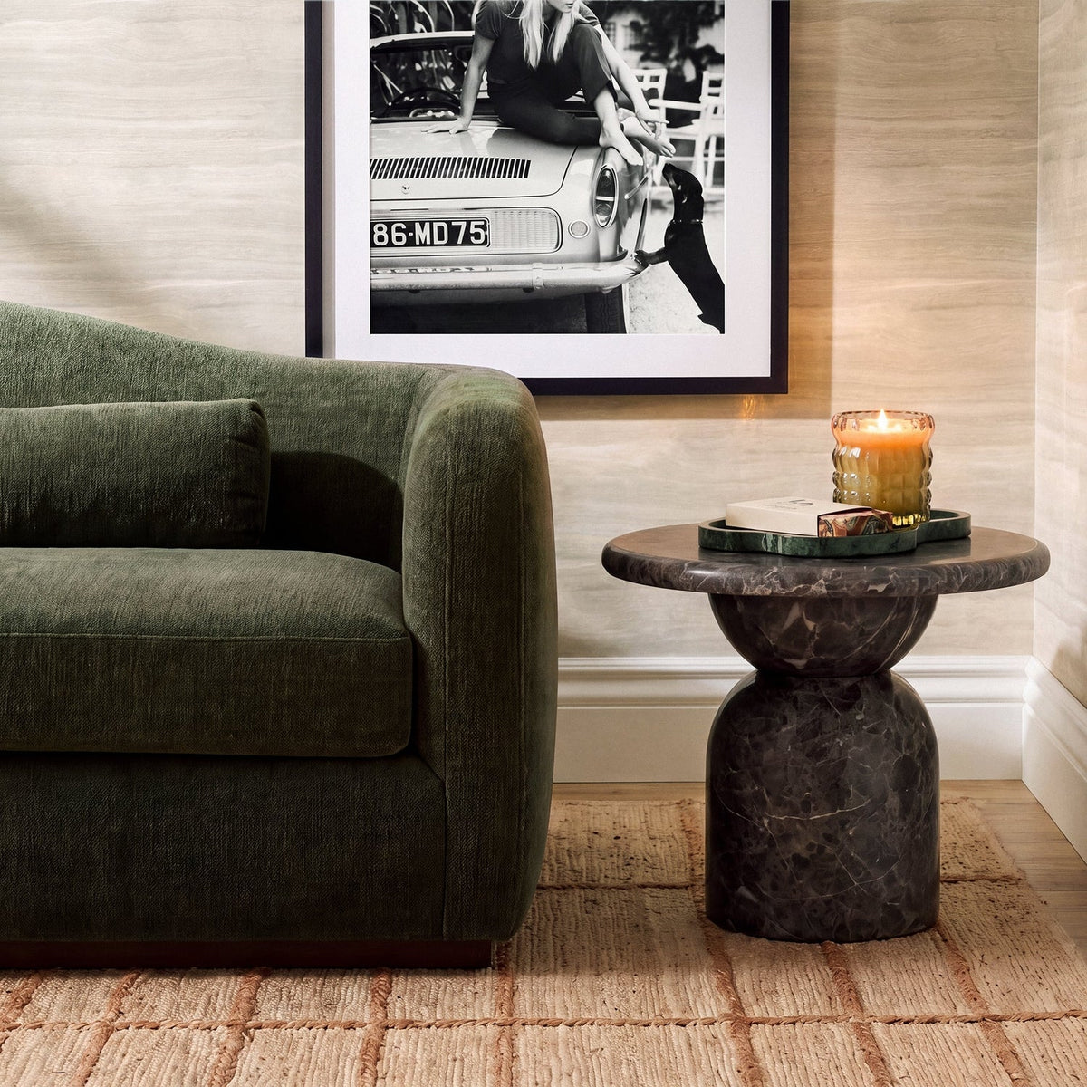 TOV Furniture Cynthia Dark Concrete Indoor/Outdoor Side Table