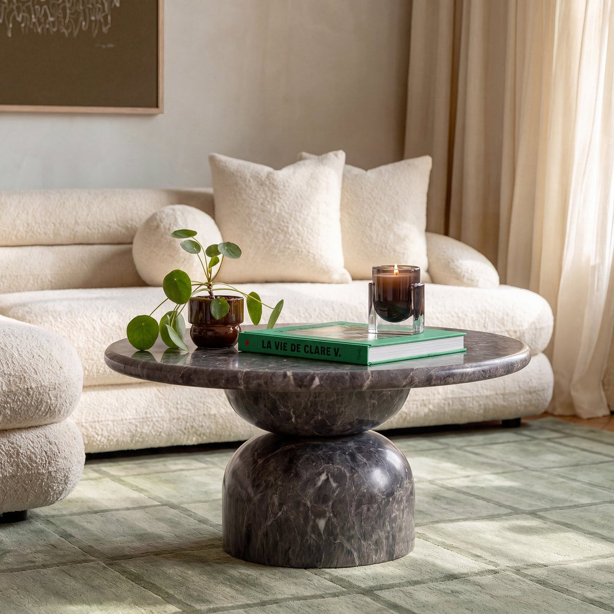 TOV Furniture Cynthia Dark Concrete Indoor/Outdoor Coffee Table