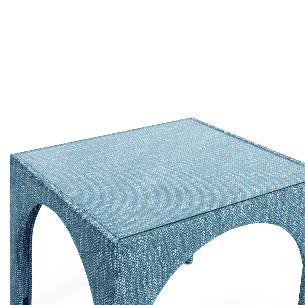 TOV Furniture Tomlin Teal Performance Chenille Game Table and Two Ottomans Set