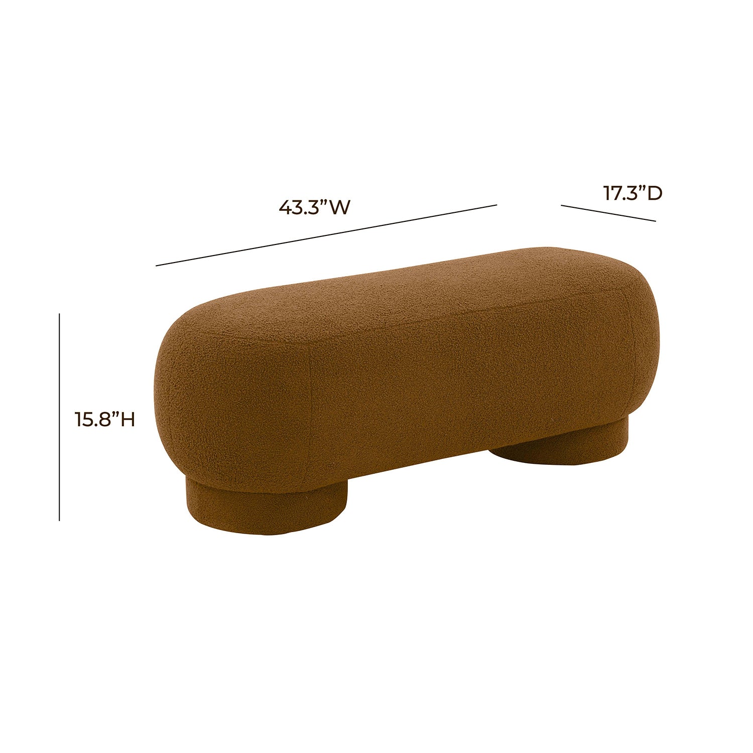 TOV Furniture Mara Vegan Shearling Ottoman