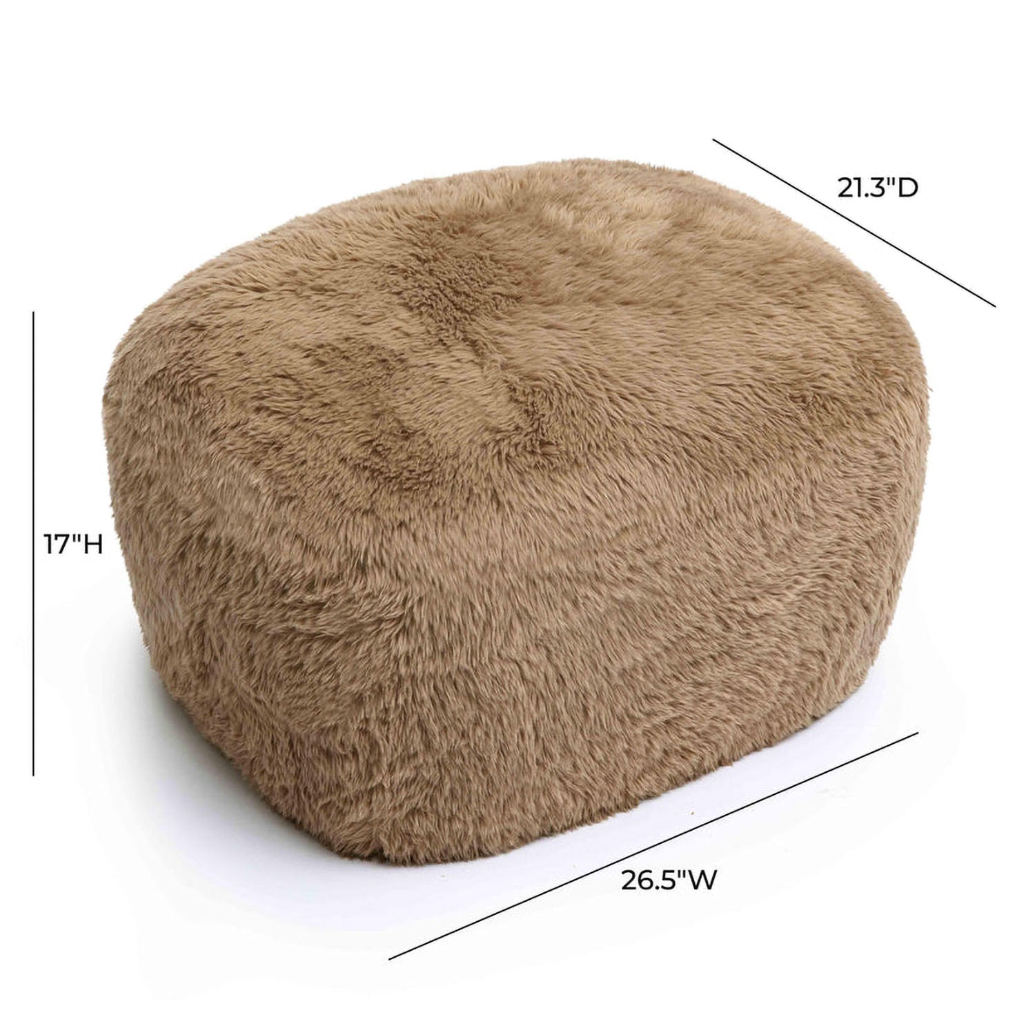 TOV Furniture Britt Vegan Shearling Ottoman