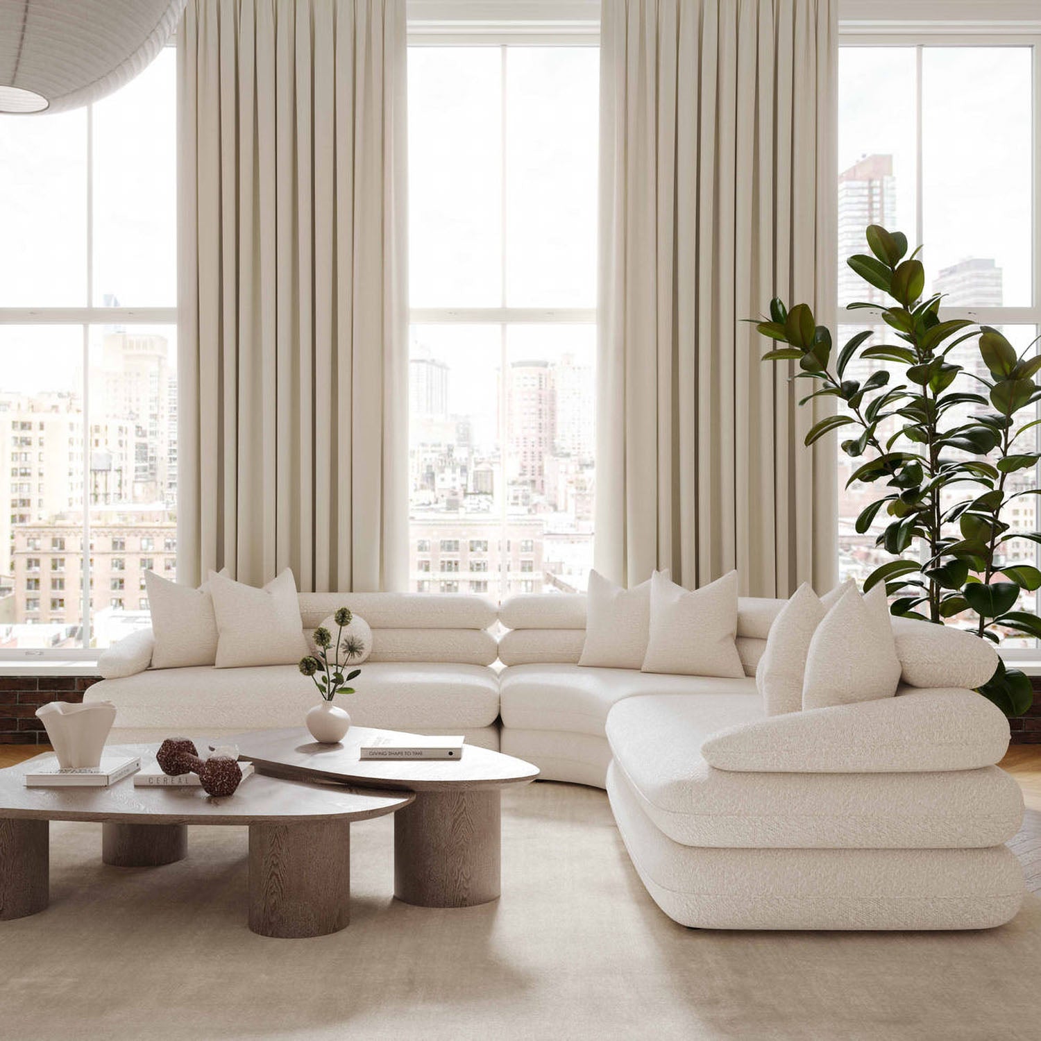 TOV Furniture Rhema Washed Ash Organic Low Coffee Table