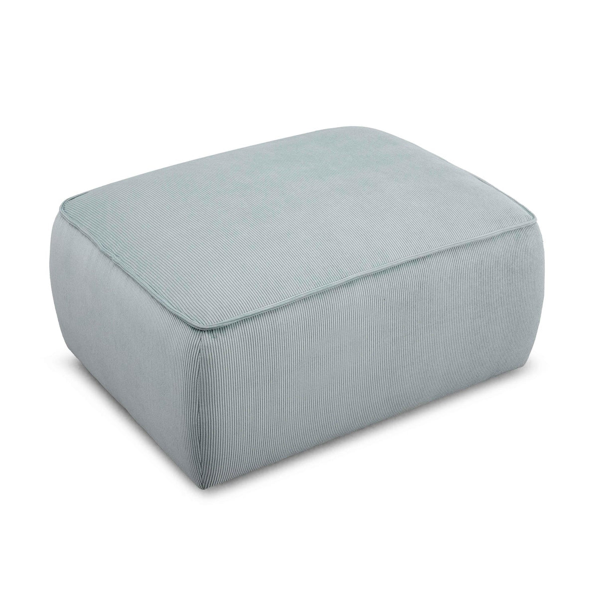 TOV Furniture Travie Sea Blue Performance Corduroy Velvet Ottoman