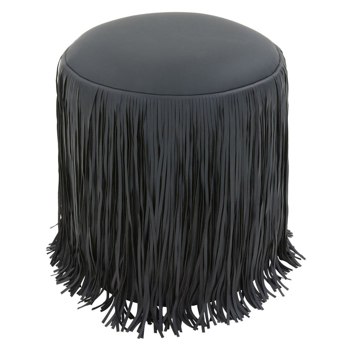 TOV Furniture Shag Me vegan leather ottoman, top cushion detail (2)