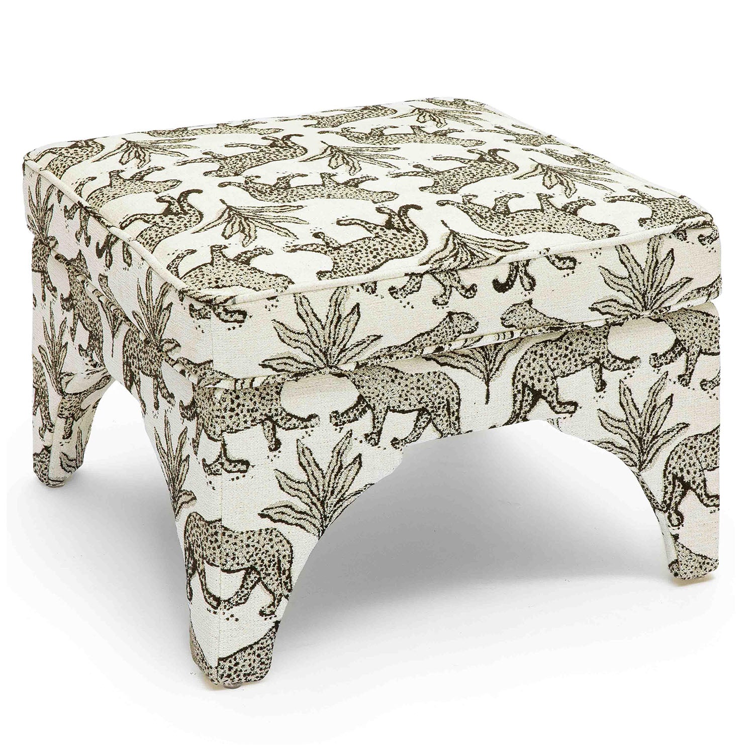TOV Furniture Raji Leopard Jacquard Ottoman