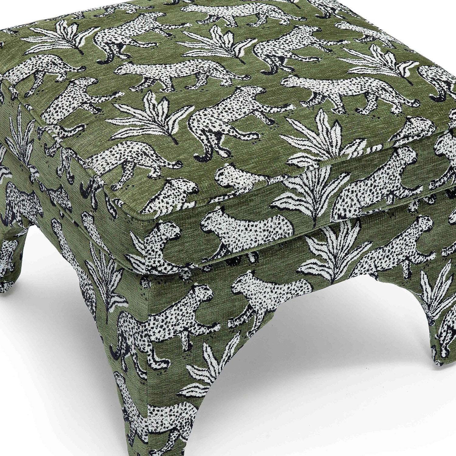 TOV Furniture Raji Leopard Jacquard Ottoman