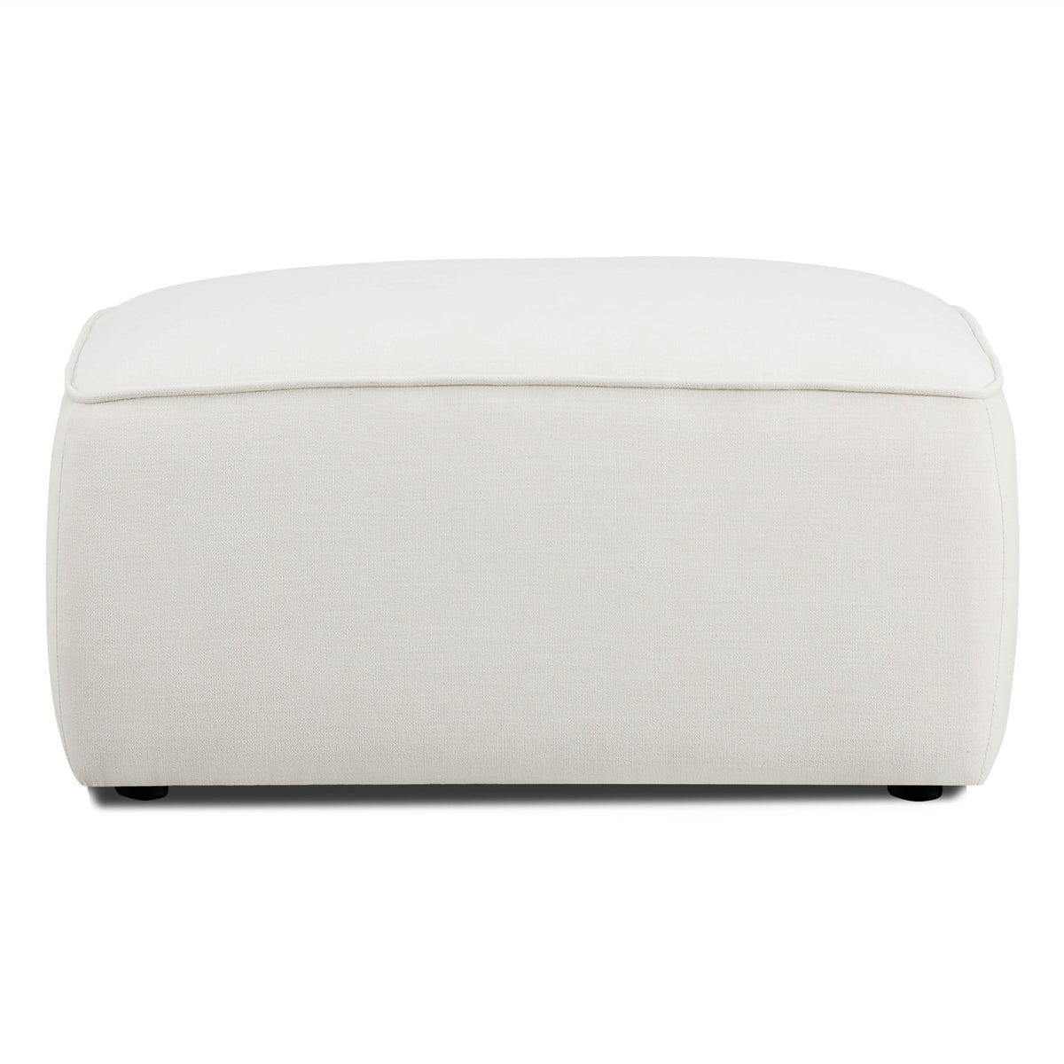 TOV Furniture Travie Sand Upcycled Performance Linen Ottoman