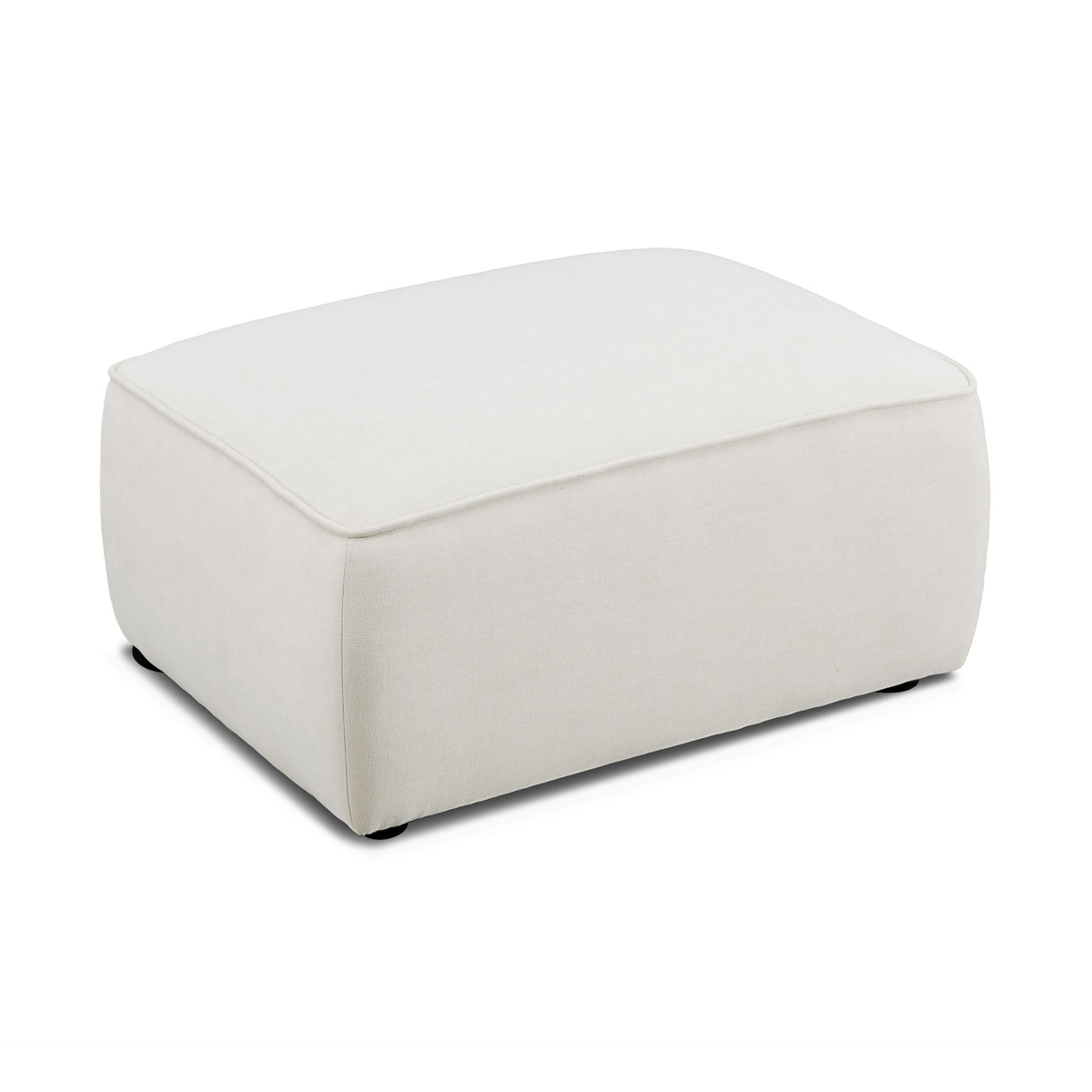 TOV Furniture Travie Sand Upcycled Performance Linen Ottoman