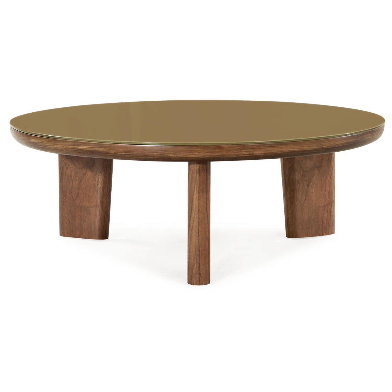 TOV Furniture Oani Walnut and Glass Round Coffee Table