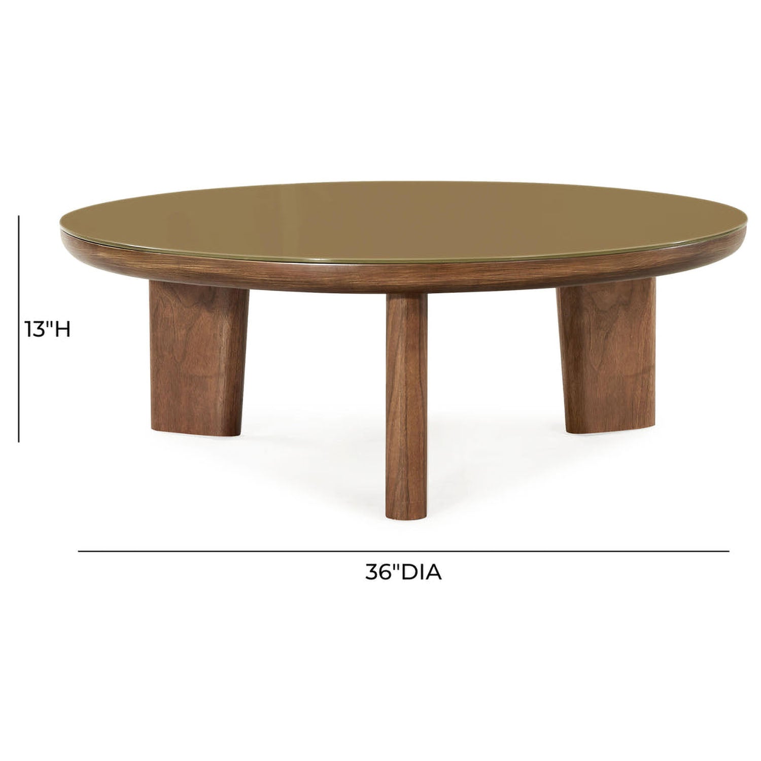 TOV Furniture Oani Walnut and Glass Round Coffee Table