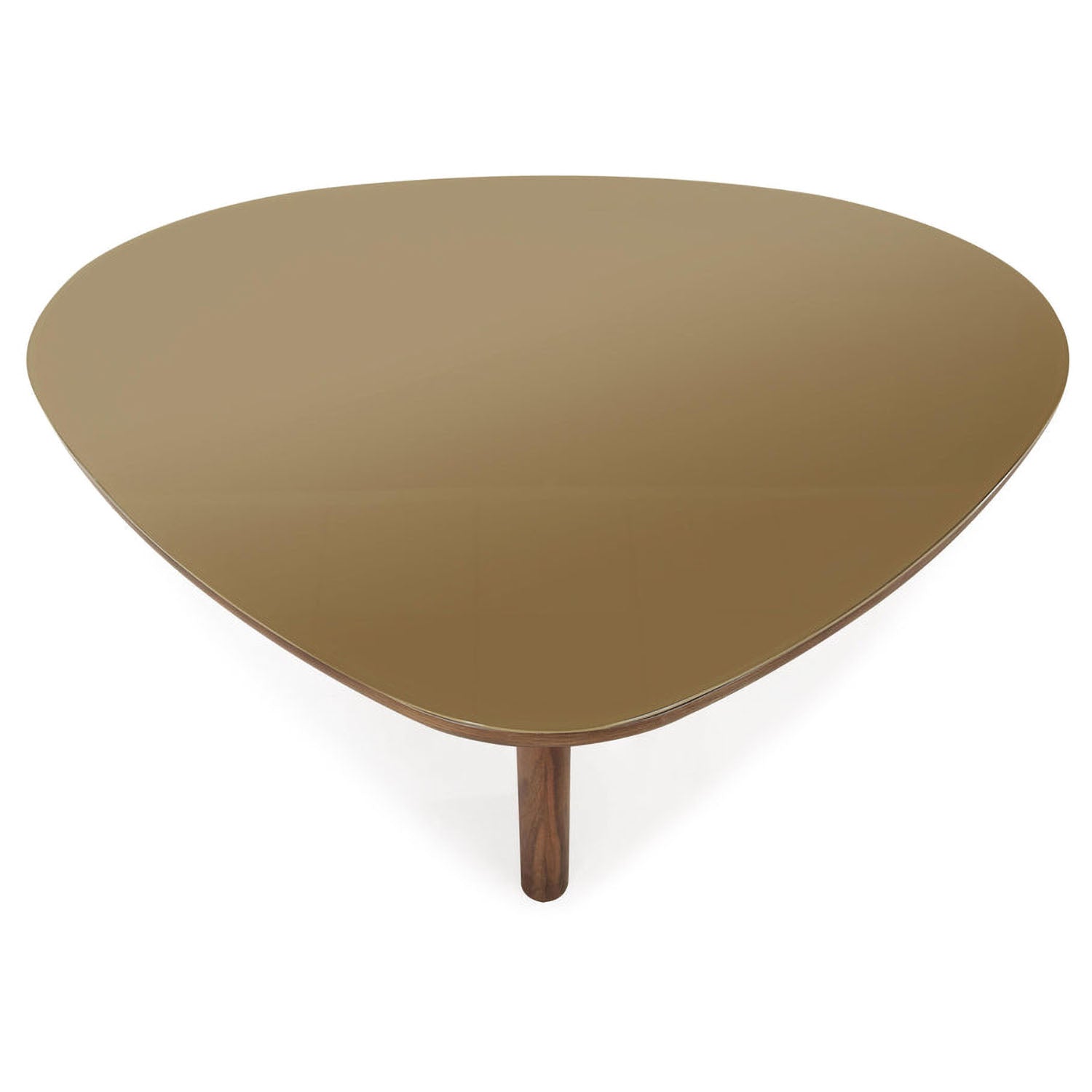 TOV Furniture Oani Walnut and Glass Triangular Coffee Table