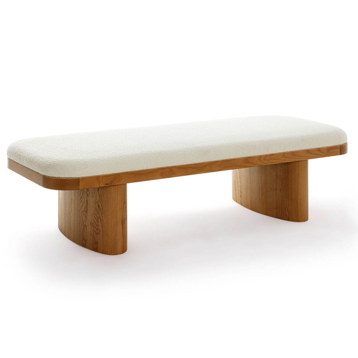 TOV Furniture Ollie White Performance Boucle Large Bench