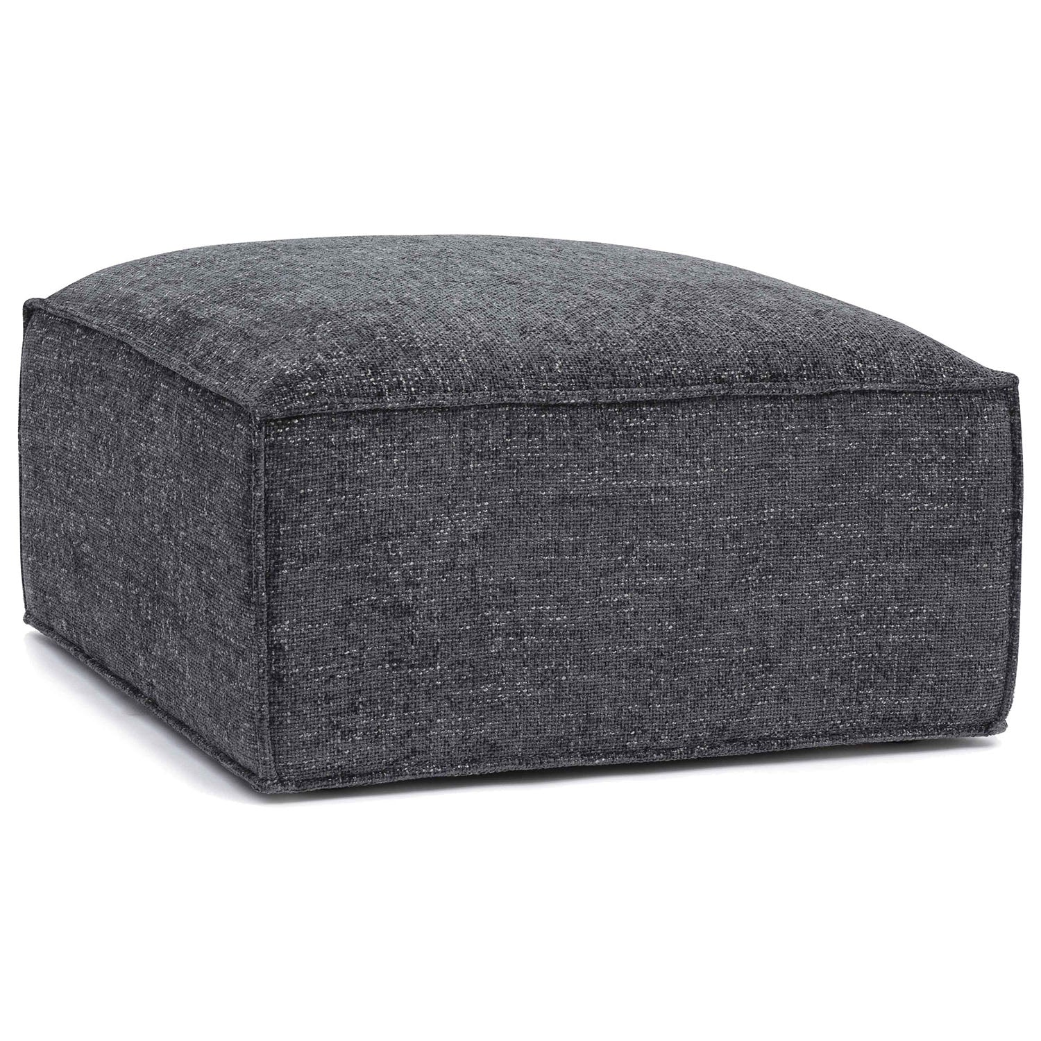 TOV Furniture Mindy Chenille Basketweave Ottoman