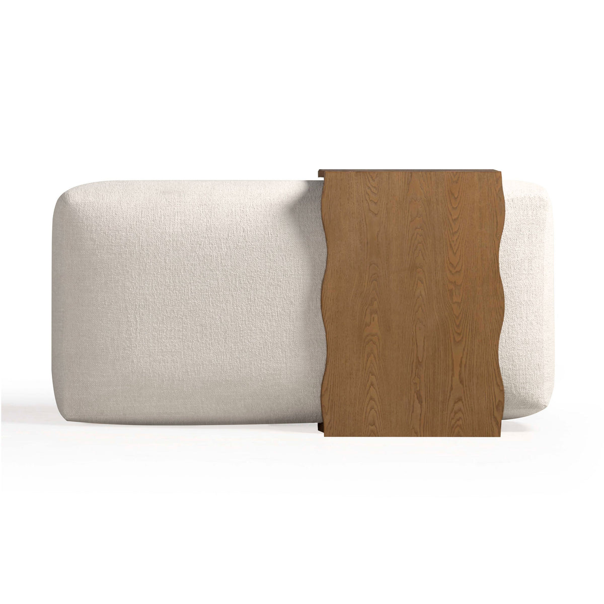 TOV Furniture Spencer Cream Performance Basketweave Ottoman with Bridge Table