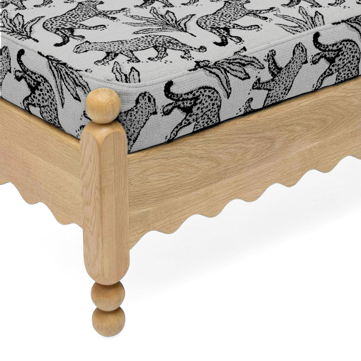 TOV Furniture Thelma Cream Leopard Performance Jacquard Bench